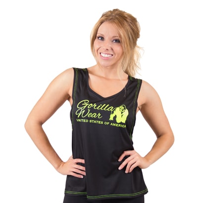 Gorilla Wear Odessa Cross Back Tanktop Black/Neon Lime