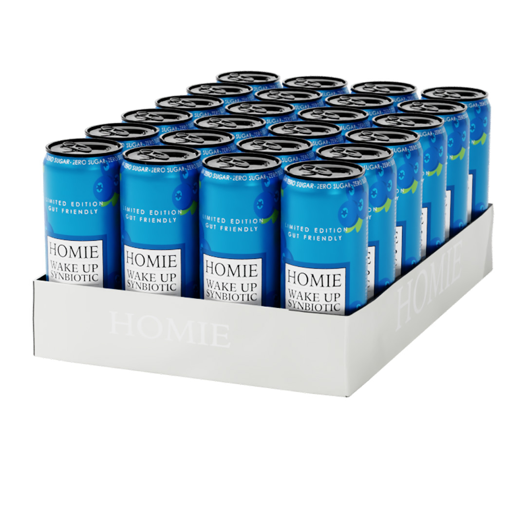 24 x Homie Wake Up Synbiotic 330 ml Blueberry