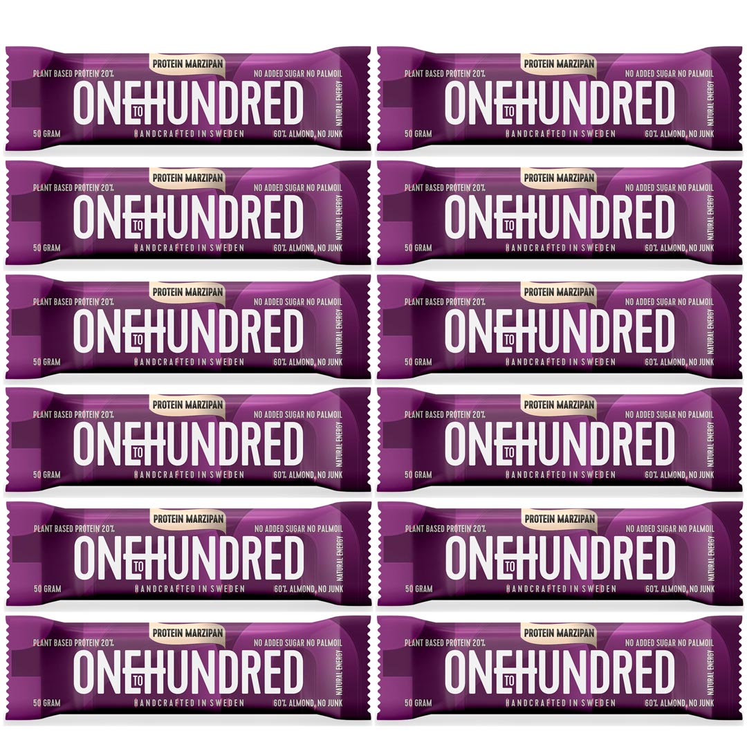 12 x Onetohundred Protein Bar 50 g Marzipan