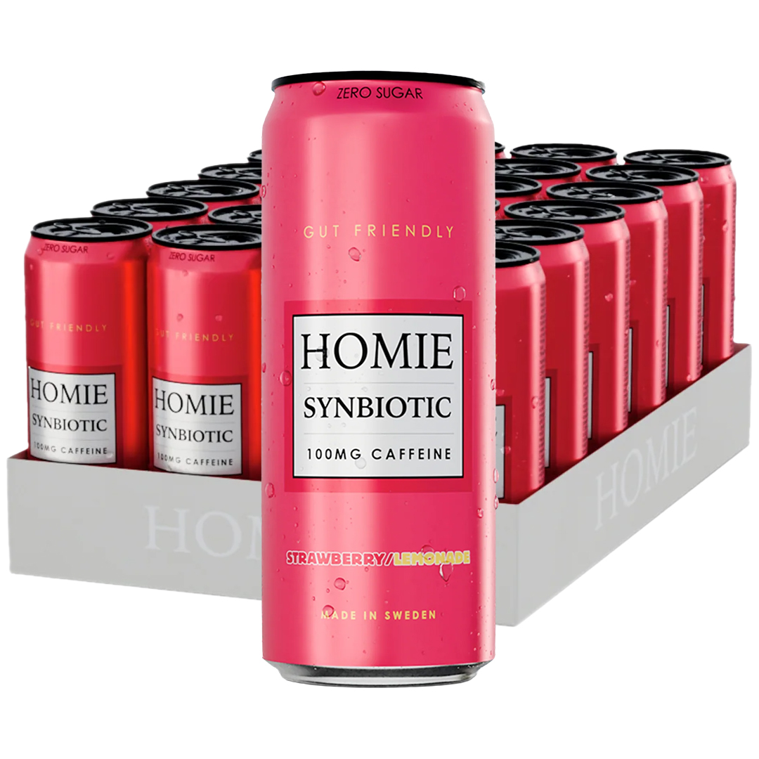 24 x Homie Wake Up Synbiotic 330 ml Strawberry Lemonade