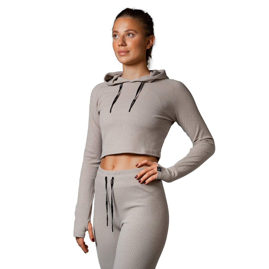 Relode Mellow Cropped Hoodie Beige