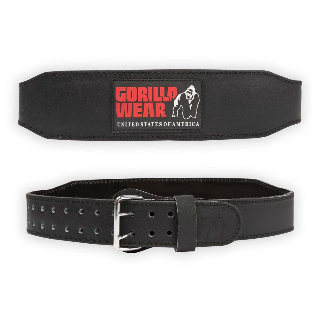 Gorilla Wear 4 Inch Padded Leather Belt Black/Red