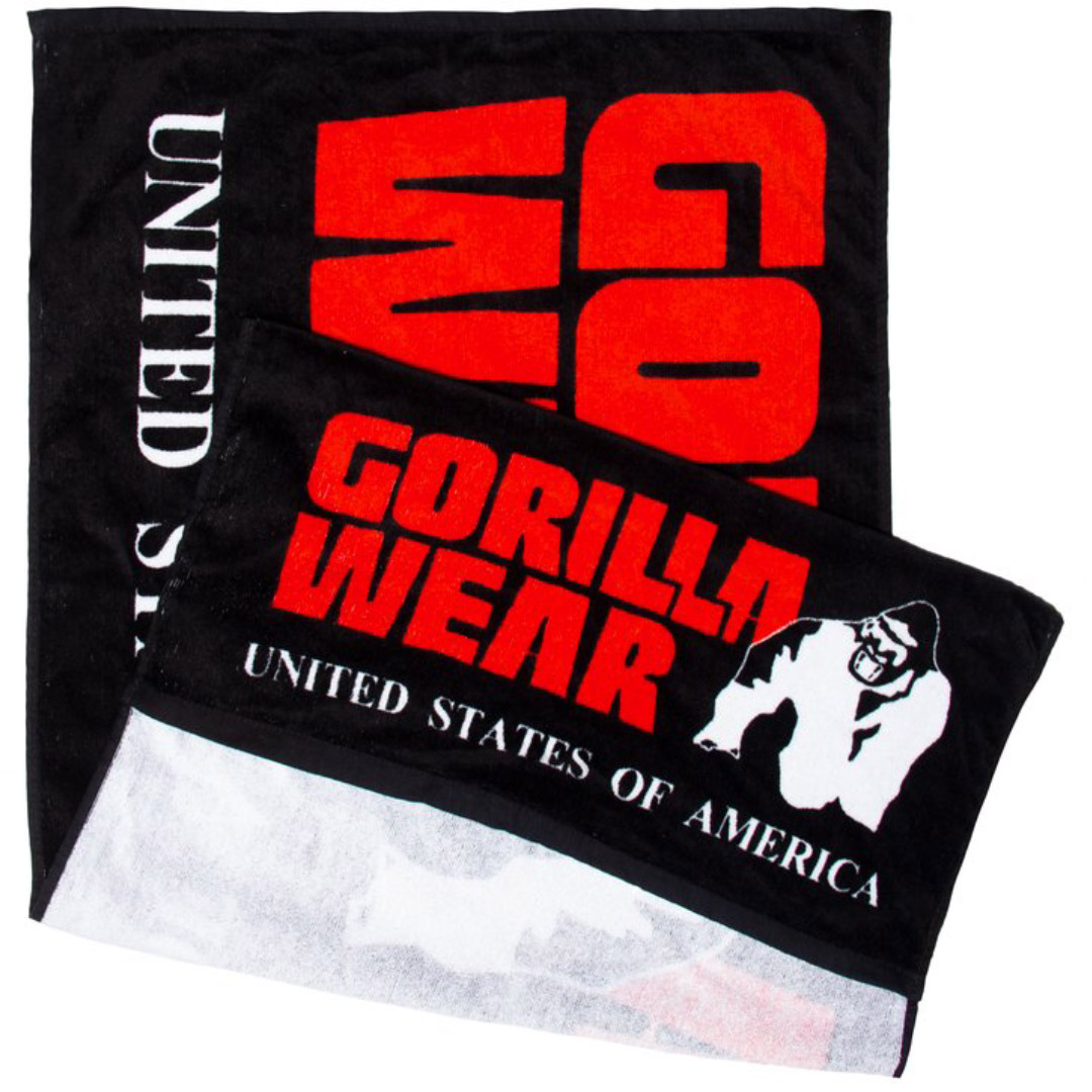 Gorilla Wear Functional Gym Towel Black & Red