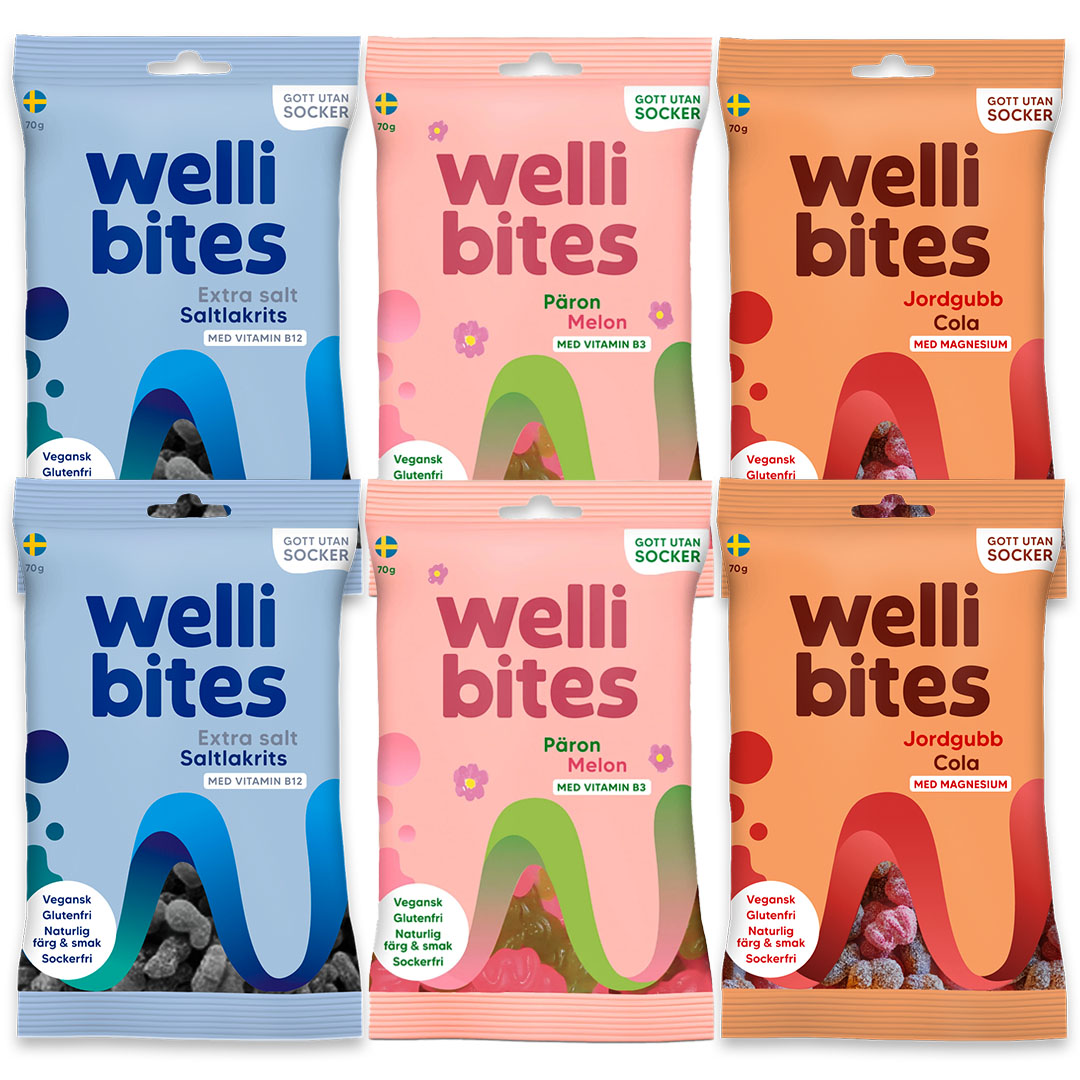 6 x Wellibites Candy 70 g