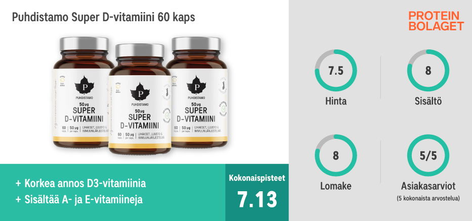 Paras D-vitamiini - Puhdistamo Super D-vitamiini 60 kaps