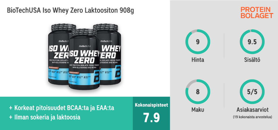 Paras Proteiinijauhe - BioTechUSA Iso Whey Zero Laktoositon 908 g