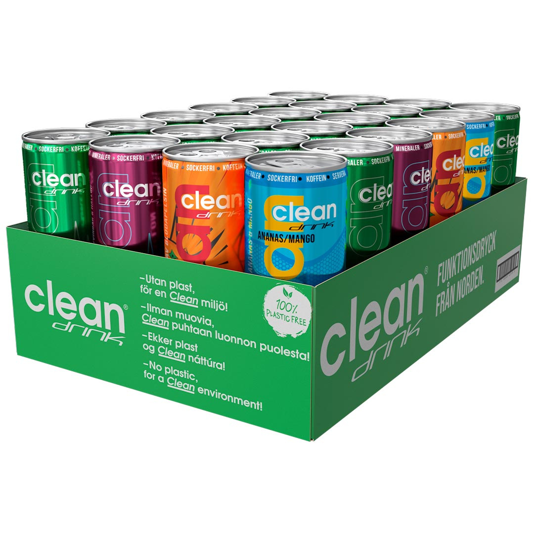 24 x Clean Drink 330 ml ryhmässä Juomat / Energiajuomat @ Proteinbolaget (FI-0012)