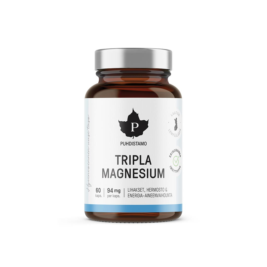 Puhdistamo Tripla Magnesium 60 kaps ryhmässä Lisäravinteet / Mineraalit / Magnesium @ Proteinbolaget (FI-0110)