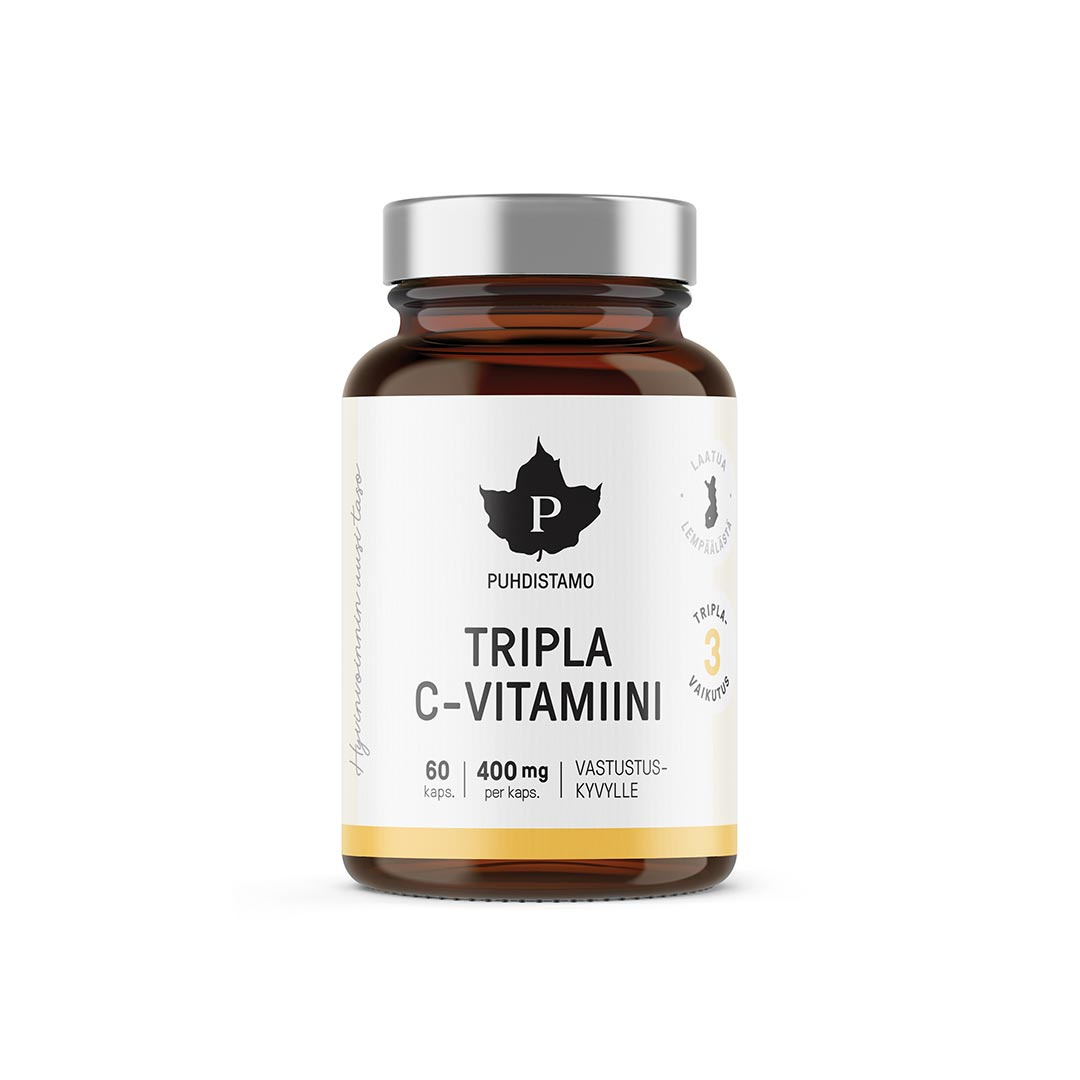 Puhdistamo Tripla C-vitamiini 60 kaps ryhmässä Lisäravinteet / Vitamiinit / C-vitamiini @ Proteinbolaget (FI-0112)