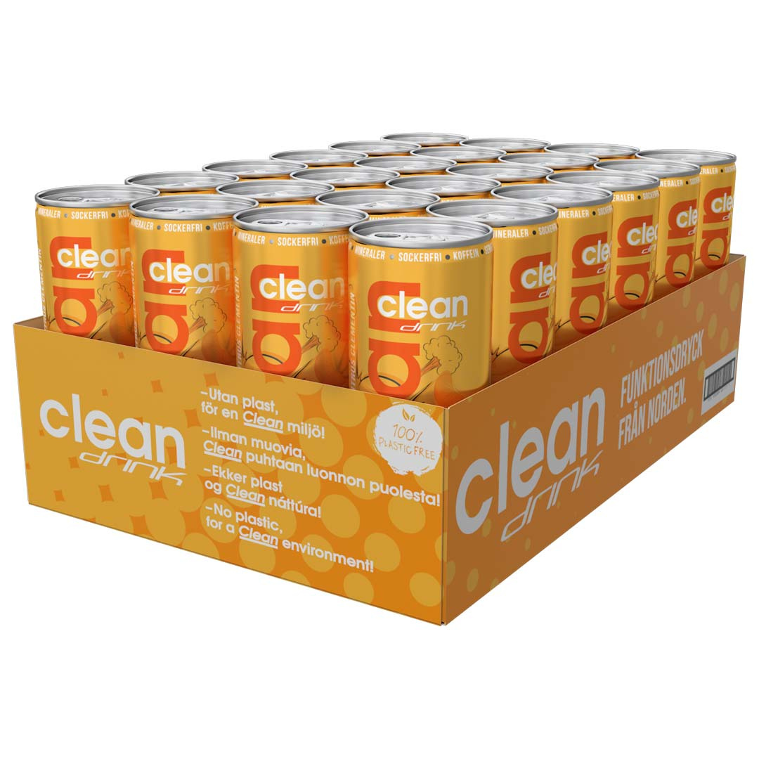 24 x Clean Drink 330 ml Sitrus-Klementiini ryhmässä Juomat / Energiajuomat @ Proteinbolaget (FI-0139)