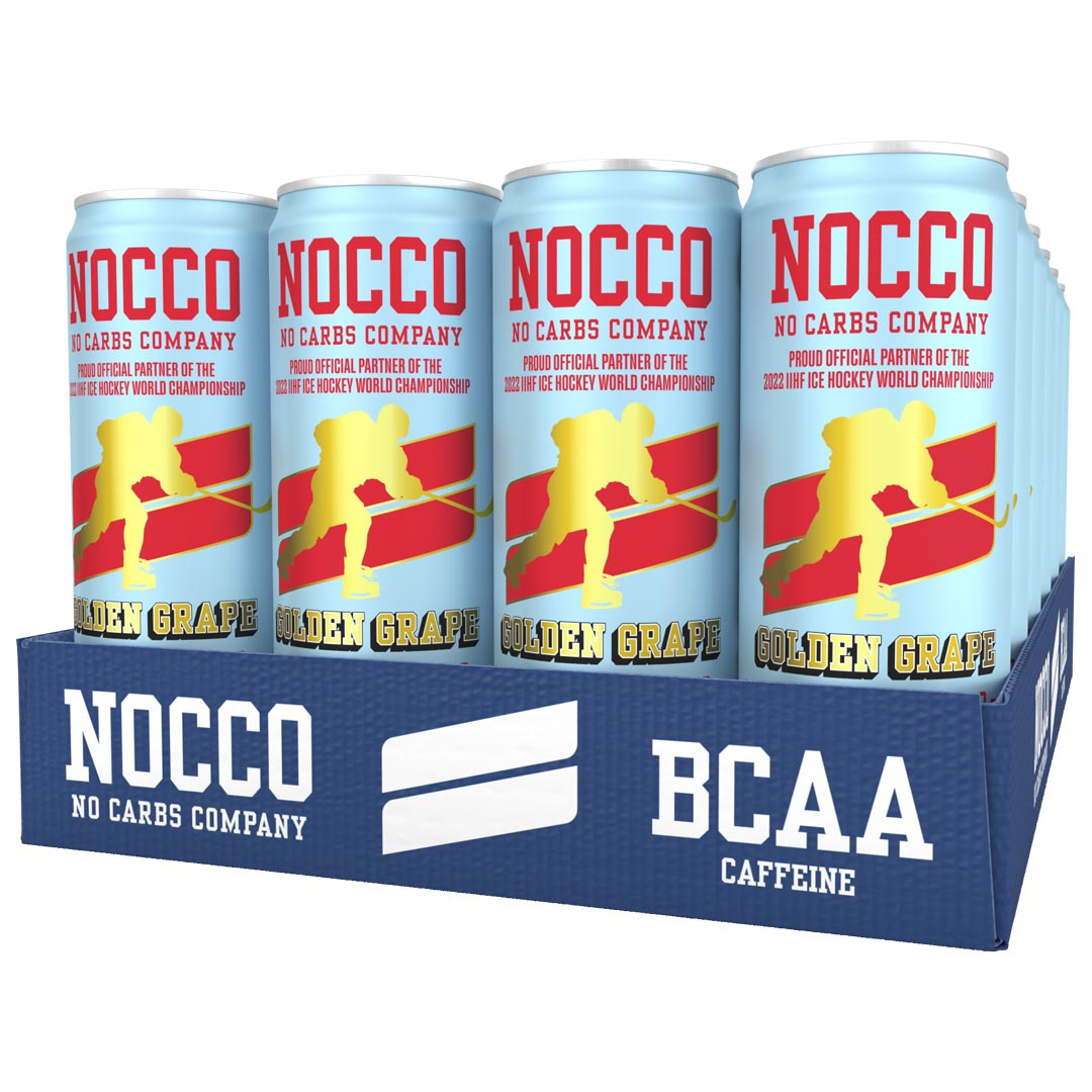 24 x NOCCO BCAA 330 ml Golden Grape Limited Hockey Edition ryhmässä Juomat / Energiajuomat @ Proteinbolaget (FI-0810)