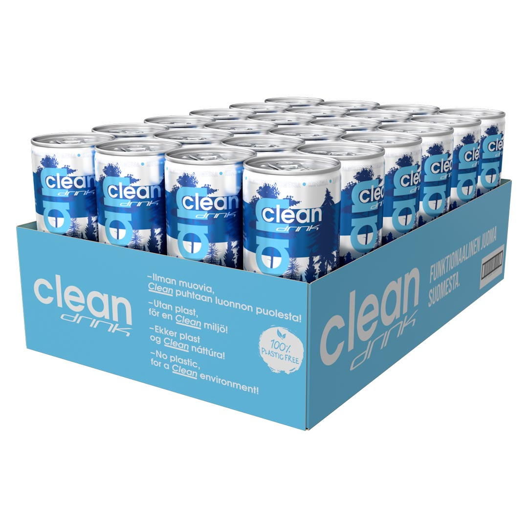 24 x Clean drink 330 ml Suomalaiset marjat ryhmässä Juomat / Energiajuomat @ Proteinbolaget (FI-63278)
