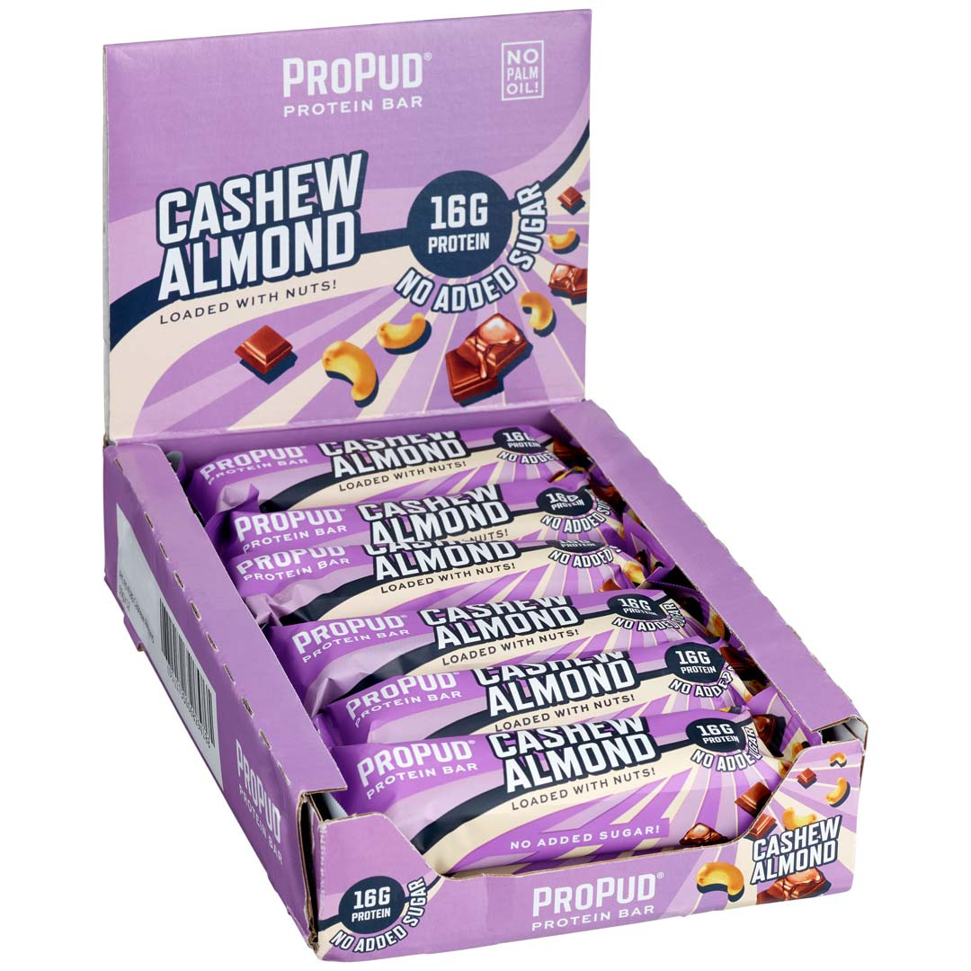 12 x NJIE ProPud Proteinbar 55 g Cashew Almond ryhmässä Patukat / Proteiinipatukat @ Proteinbolaget (PB-000002)