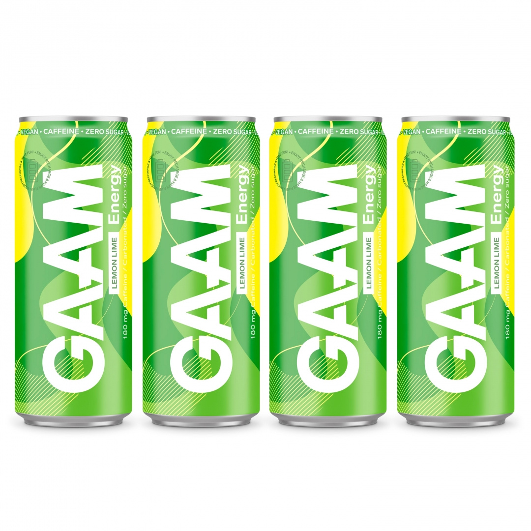 4 x GAAM Energy 330 ml Lemon Lime ryhmässä Juomat / Energiajuomat @ Proteinbolaget (PB-0101010)