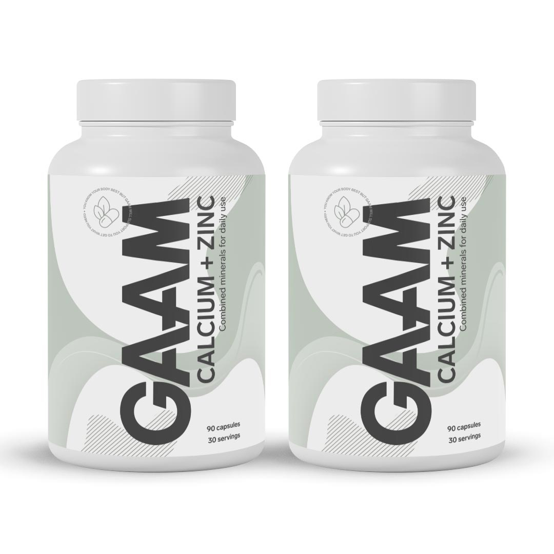 GAAM Calcium + Zinc 180 caps ryhmässä Lisäravinteet / Mineraalit @ Proteinbolaget (PB-0430)