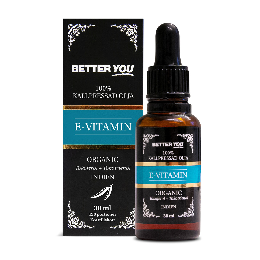 Better You E-vitaminolja EKO Kallpressad 30 ml ryhmässä Treenivälineet ja varusteet / Vartalonhoito / Eteeriset öljyt @ Proteinbolaget (PB-06389)