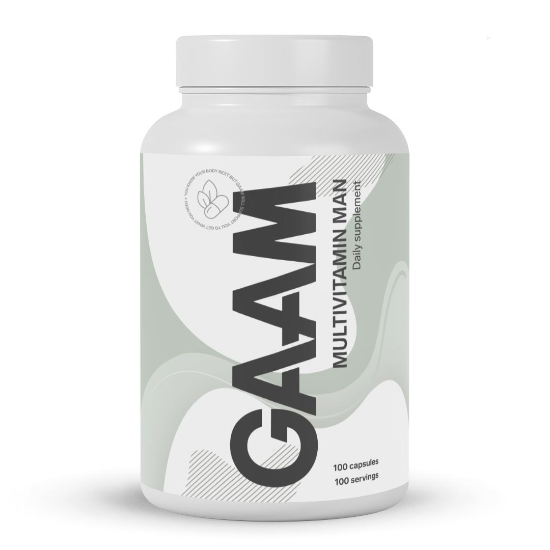 GAAM Multivitamin Man 100 caps ryhmässä Lisäravinteet / Vitamiinit / Monivitamiinit @ Proteinbolaget (PB-06894)