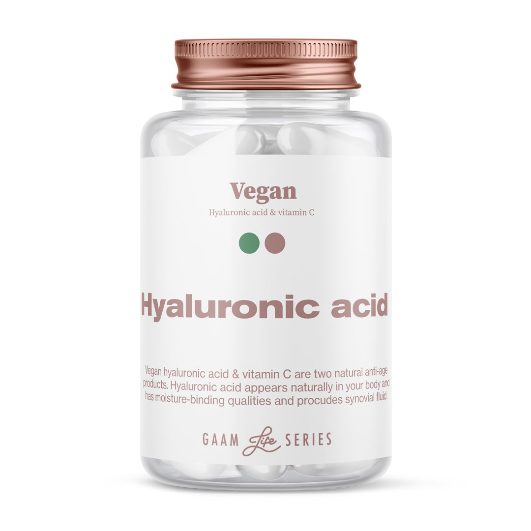 GAAM Life Series Vegan Hyaluronic acid & vitamin C 60 caps ryhmässä Lisäravinteet / Nivel- ja lihaskivut @ Proteinbolaget (PB-10002)
