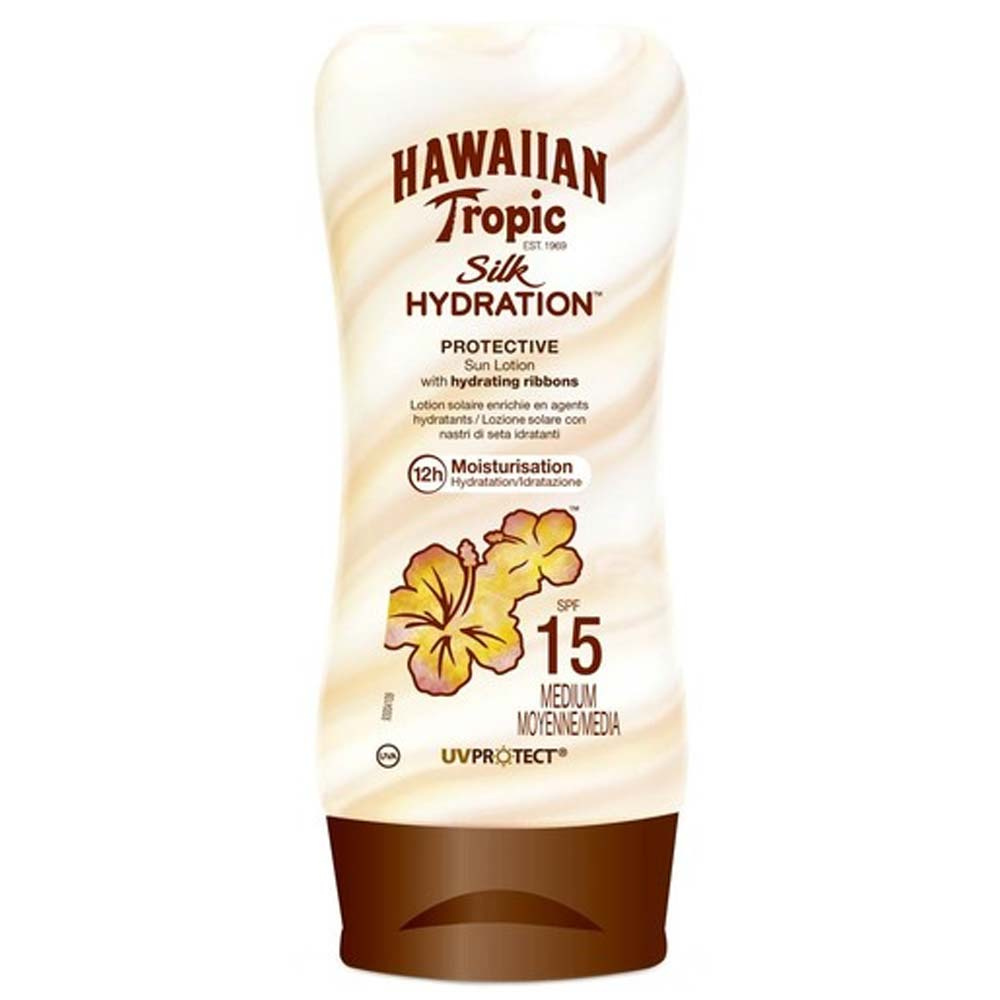 Hawaiian Tropic Silk Hydration Protective SPF 15 180 ml ryhmässä Treenivälineet ja varusteet / Vartalonhoito @ Proteinbolaget (PB-1160)