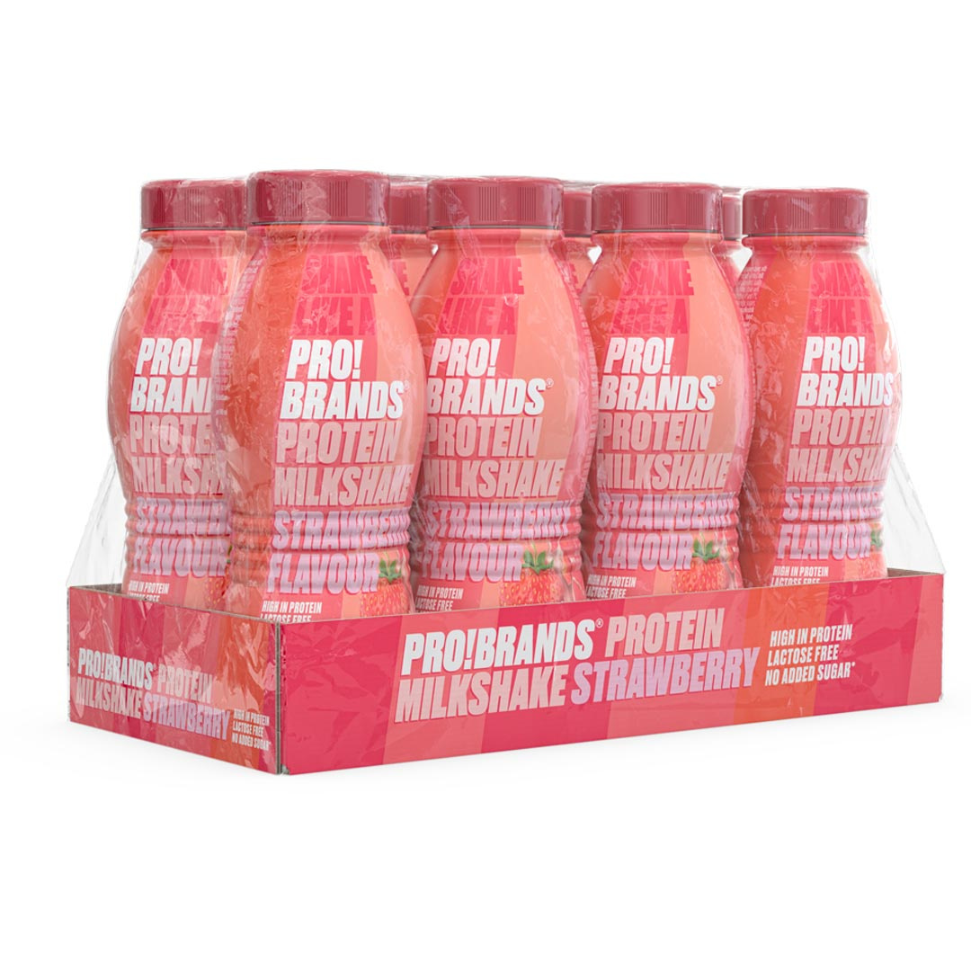 8 x Pro Brands Protein Milkshake 310 ml Strawberry ryhmässä Juomat / Proteiinijuomat @ Proteinbolaget (PB-129)