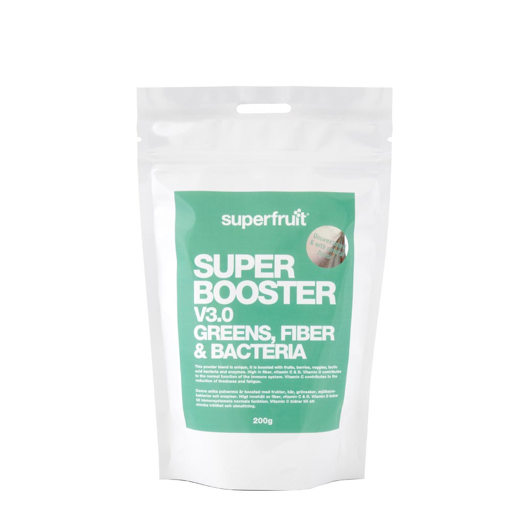 Superfruit Super Booster V3.0 Greens Fiber & Bacteria Powder 200g ryhmässä Luontaistuotteet / Viherjauheet @ Proteinbolaget (PB-14263)