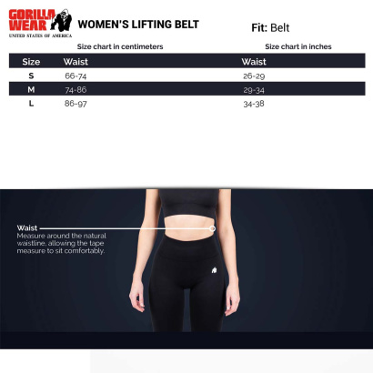 Gorilla Wear 4 Inch Women\'s Lifting Belt Black