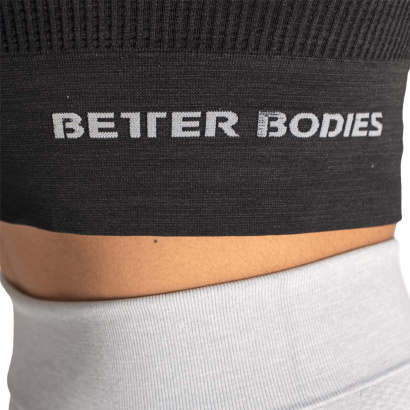 Better Bodies Rib Seamless Top Black Melange