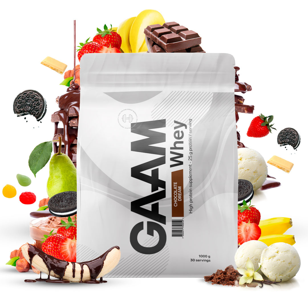 GAAM 100% Whey Premium 1 kg ryhmässä Lisäravinteet / Proteiinijauheet / Heraproteiini / Herakonsentraatti @ Proteinbolaget (PB-1533)