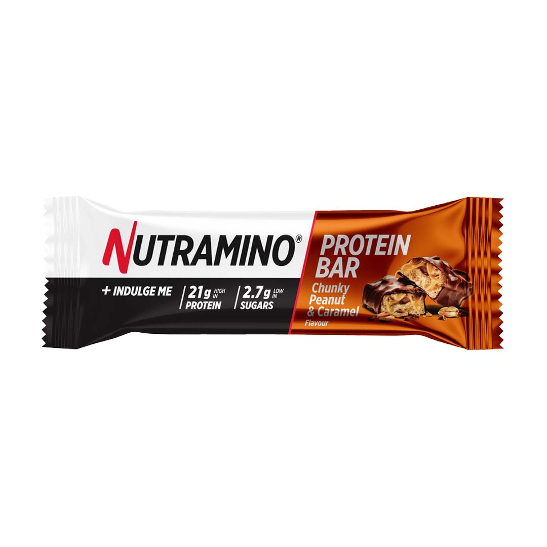 Nutramino Proteinbar Chunky Peanut & Caramel 60 g ryhmässä Patukat / Proteiinipatukat @ Proteinbolaget (PB-1599)