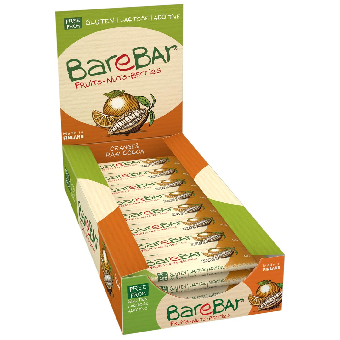 24 x Leader BareBar 40 g Chocolate Orange ryhmässä Patukat / Energiapatukat @ Proteinbolaget (PB-161168)