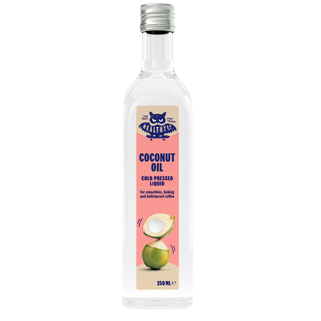 HealthyCo Liquid Coconut Oil Cold Pressed 250 ml ryhmässä Luontaistuotteet / Kookosöljy @ Proteincompany (PB-16533)