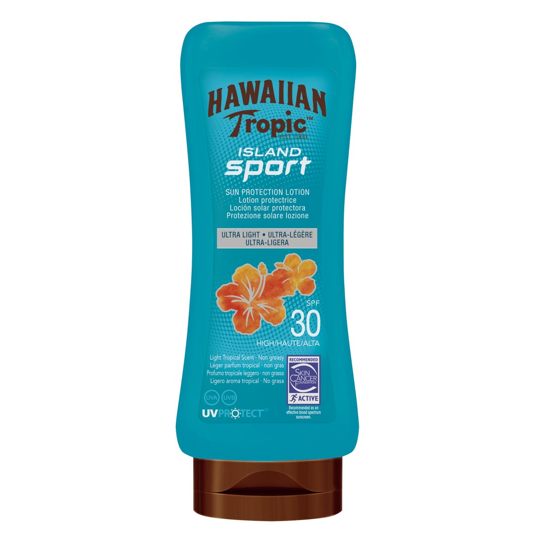 Hawaiian Tropic Island Sport Lotion SPF 30 180 ml ryhmässä Treenivälineet ja varusteet / Vartalonhoito @ Proteinbolaget (PB-16798)