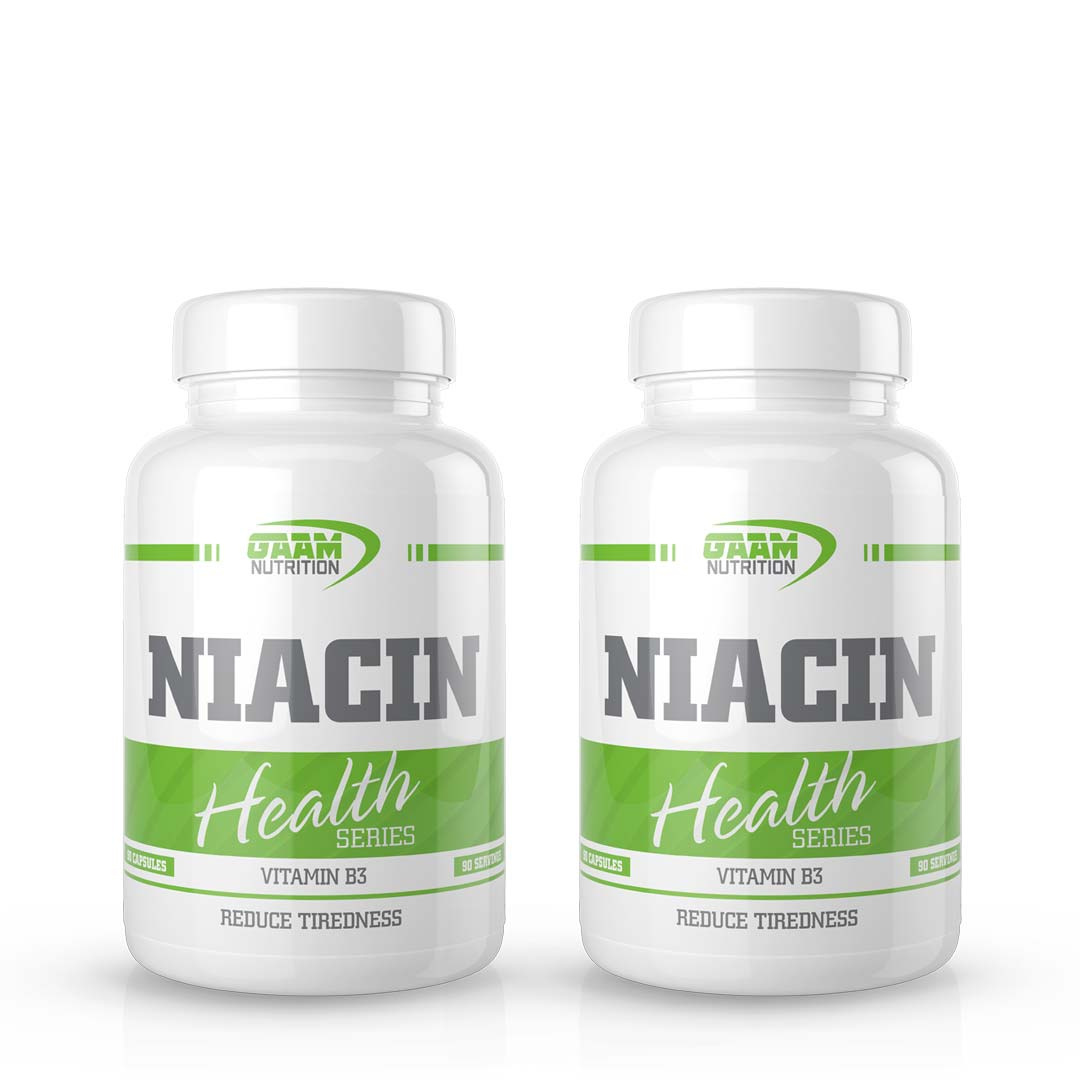 GAAM Health Series Niacin 180 caps ryhmässä Lisäravinteet / Vitamiinit / B-vitamiini @ Proteinbolaget (PB-17689)