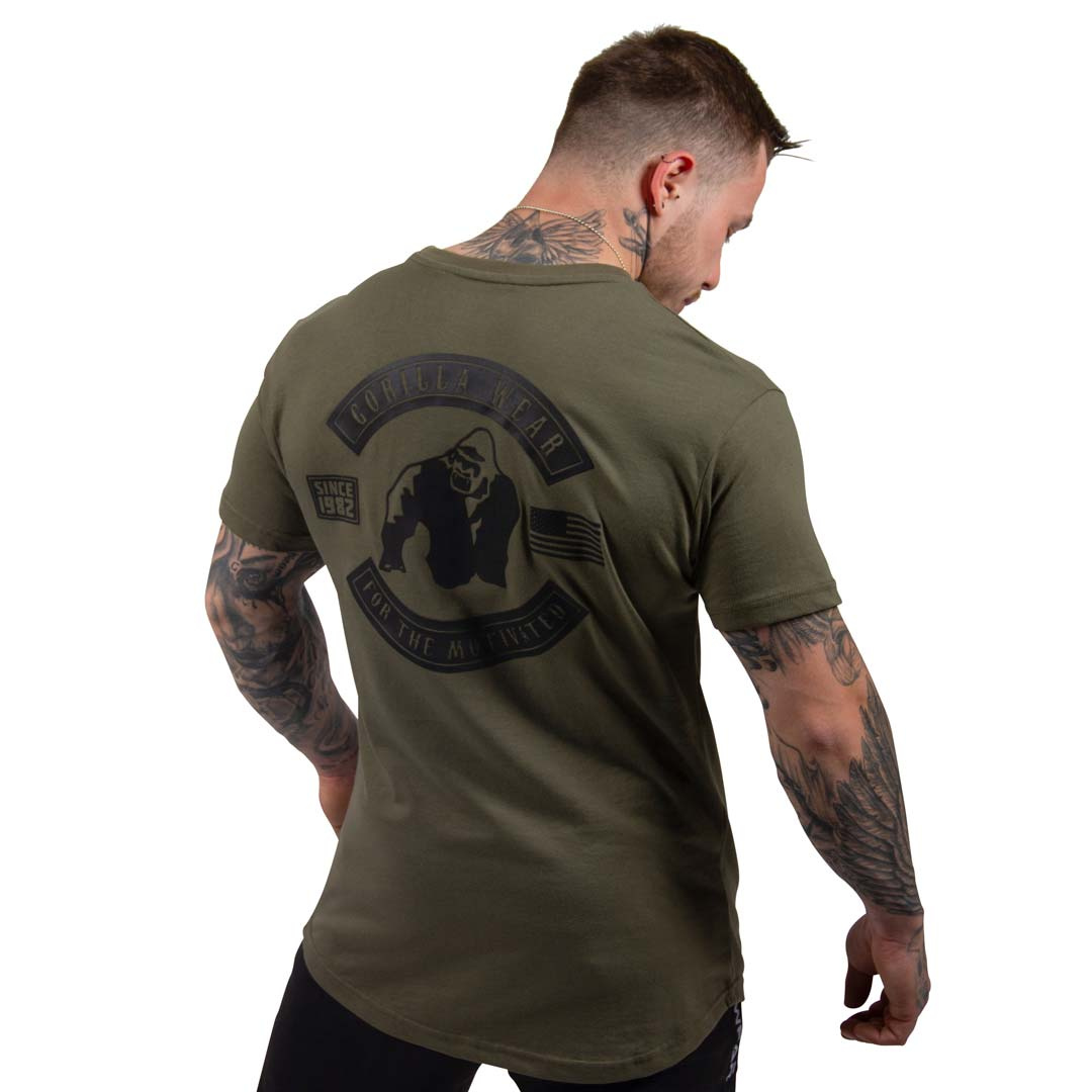 Gorilla Wear Detroit T-Shirt Army Green ryhmässä Treenivaatteet / T-paidat @ Proteinbolaget (PB-17995)
