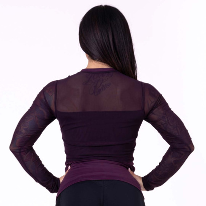 NEBBIA Flash Mesh Longsleeve Burgundy