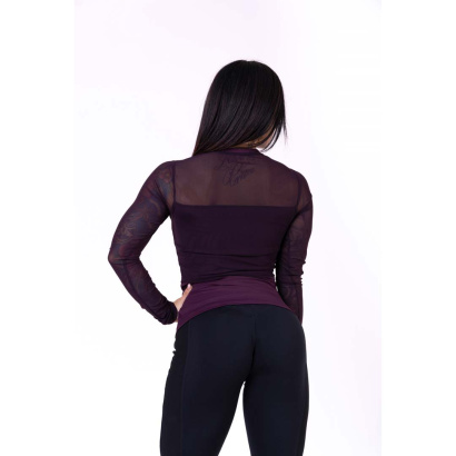NEBBIA Flash Mesh Longsleeve Burgundy