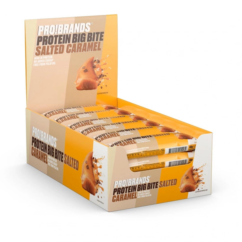 12 x Pro Brands Big Bite 45 g Salted Caramel ryhmässä Patukat / Proteiinipatukat @ Proteinbolaget (PB-18418)