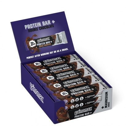 15 x Gainomax Protein bar + value 60 g Double Chocolate Magnesium ryhmässä Patukat / Proteiinipatukat @ Proteinbolaget (PB-215125)