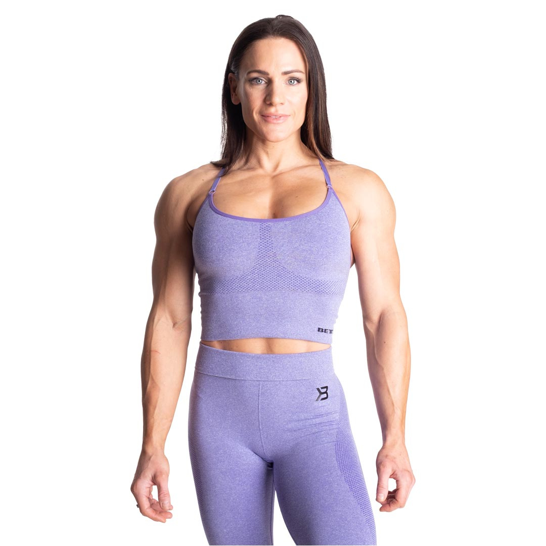 Better Bodies Astoria Seamless Bra Athletic Purple Melange ryhmässä Treenivaatteet / Urheiluliivit @ Proteinbolaget (PB-22020943)