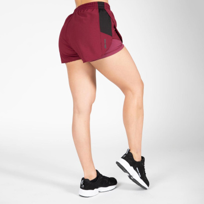Gorilla Wear Salina 2-In-1 Shorts Burgundy Red