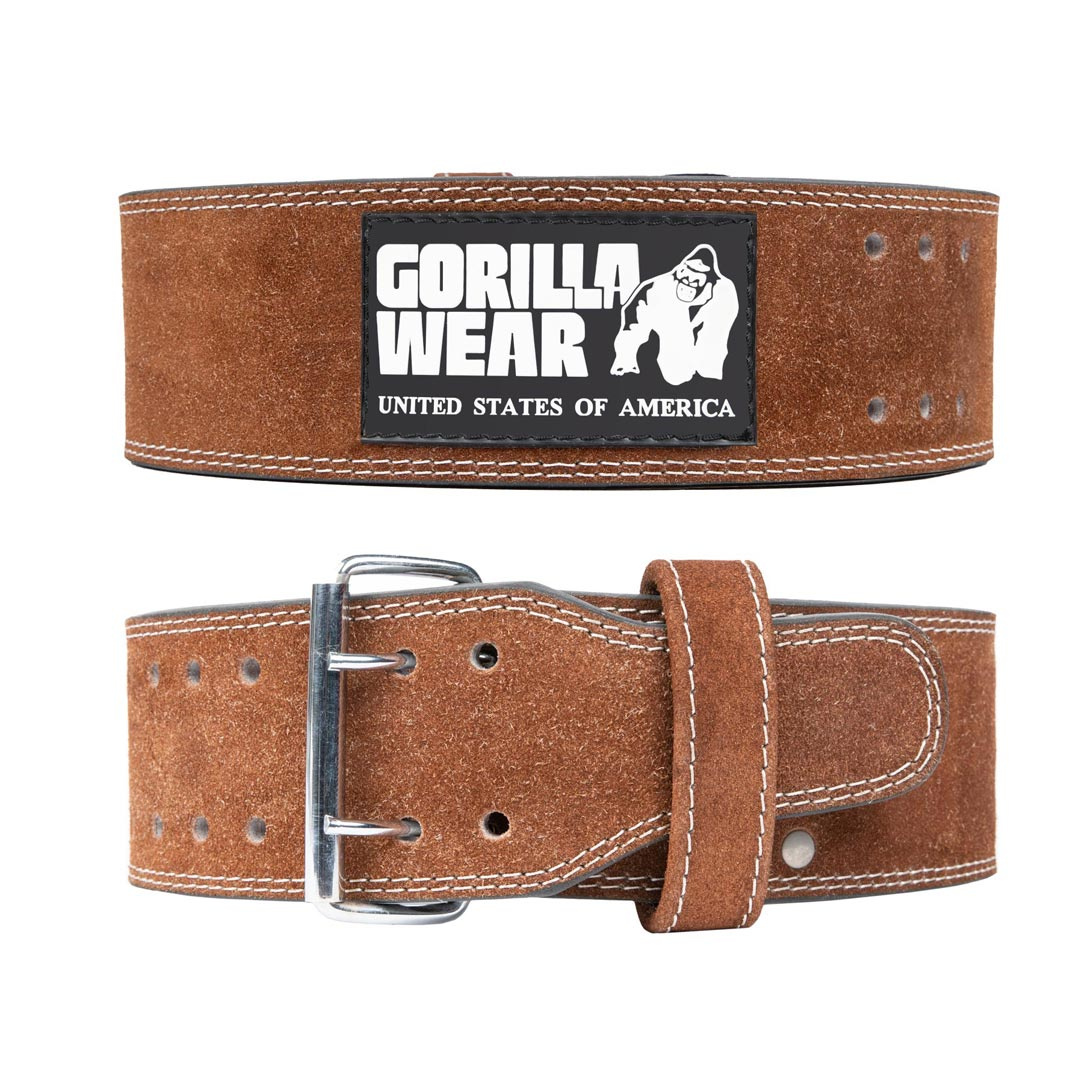 Gorilla Wear 4 Inch Powerlifting Belt Brown ryhmässä Treenivälineet ja varusteet / Nostovyöt @ Proteincompany (PB-2202261)