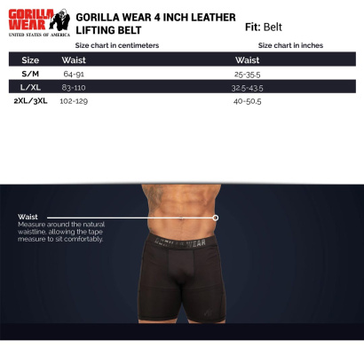 Gorilla Wear 4 Inch Powerlifting Belt Brown