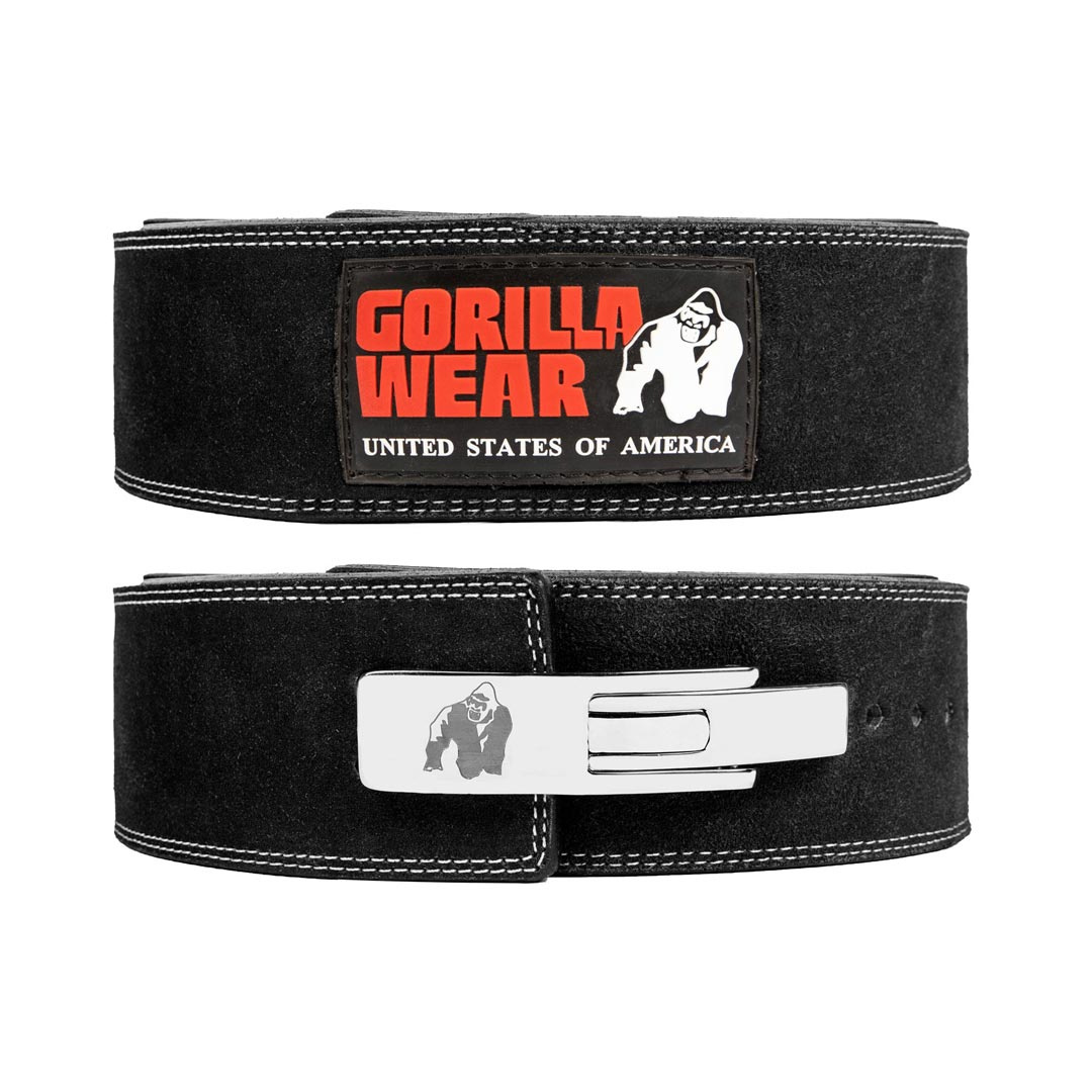 Gorilla Wear 4 Inch Powerlifting Lever Belt Black ryhmässä Treenivälineet ja varusteet / Nostovyöt @ Proteincompany (PB-2202264)
