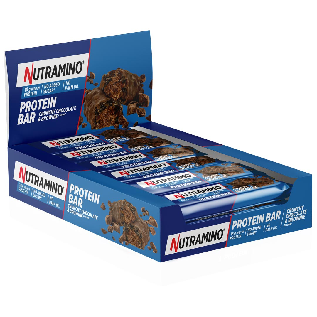 12 x Nutramino Protein Bar 55 g Crunchy Chocolate Brownie ryhmässä Patukat / Proteiinipatukat @ Proteincompany (PB-220361)
