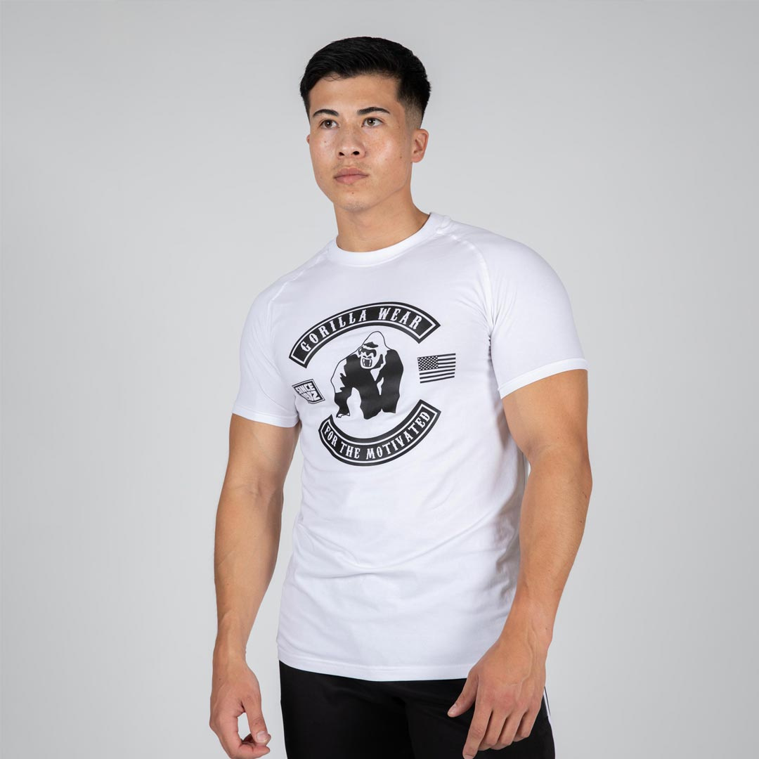 Gorilla Wear Tulsa T-Shirt White ryhmässä Treenivaatteet / T-paidat @ Proteincompany (PB-2205314)