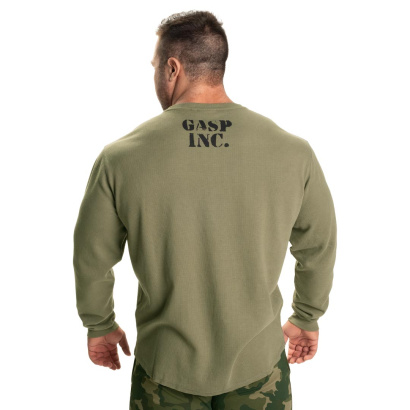 GASP Iron Thermal Gym Sweater Washed Green GASP Iron Thermal Gym Sweater Washed Green