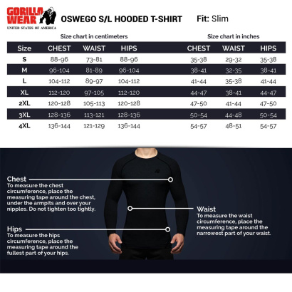 Gorilla Wear Oswego S/L Hooded T-Shirt black
