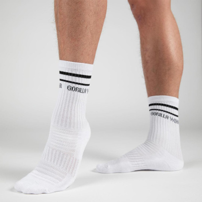 Gorilla Wear Crew Socks 2-Pack White Gorilla Wear Crew Socks 2-Pack White
