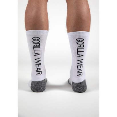 Gorilla Wear Performance Crew Socks White