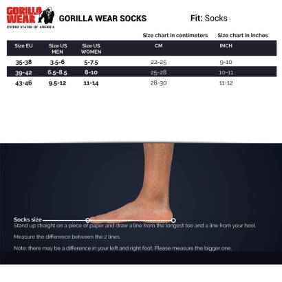 Gorilla Wear Performance Crew Socks White